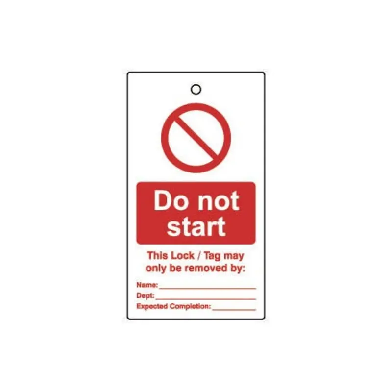 Select Do Not Start Double Sided Lockout Tags - Pack of 10