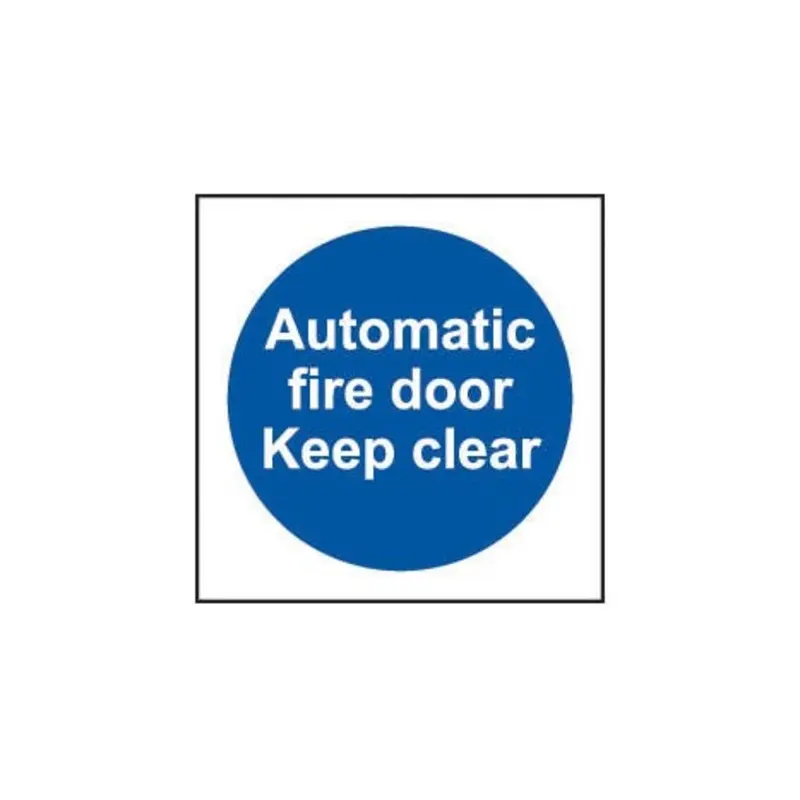 Pro-Safe 100 X 100mm Automatic Fire Door Keep Clear -Rigid Plastic