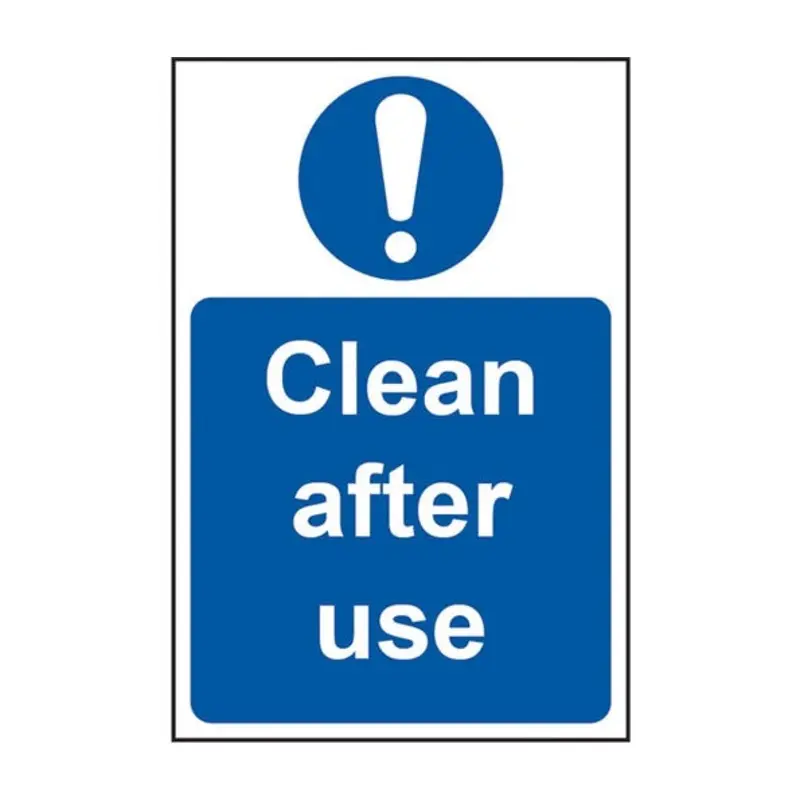 Pro-Safe 200 X 300mm Clean After Use Wall Sign - Self Adhesive