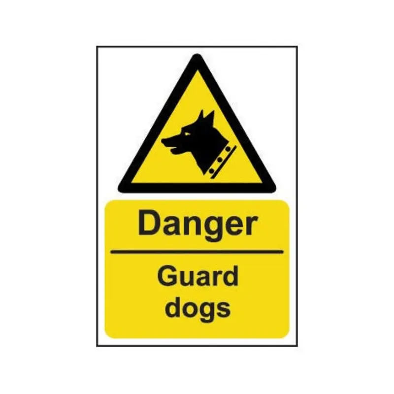 Pro-Safe 200 X 300mm Danger Guard Dogs - Rigid Plastic