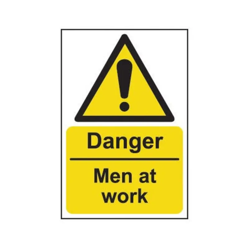 Pro-Safe 200 X 300mm Danger Men At Work - Rigid Plastic