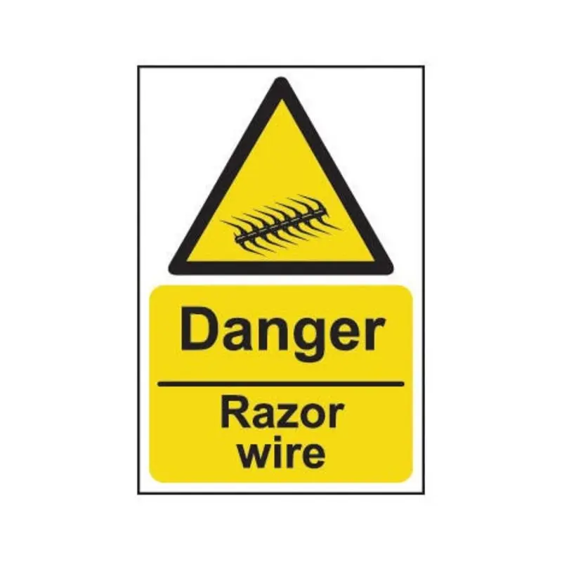 Pro-Safe 200 X 300mm Danger Razor Wire - Rigid Plastic