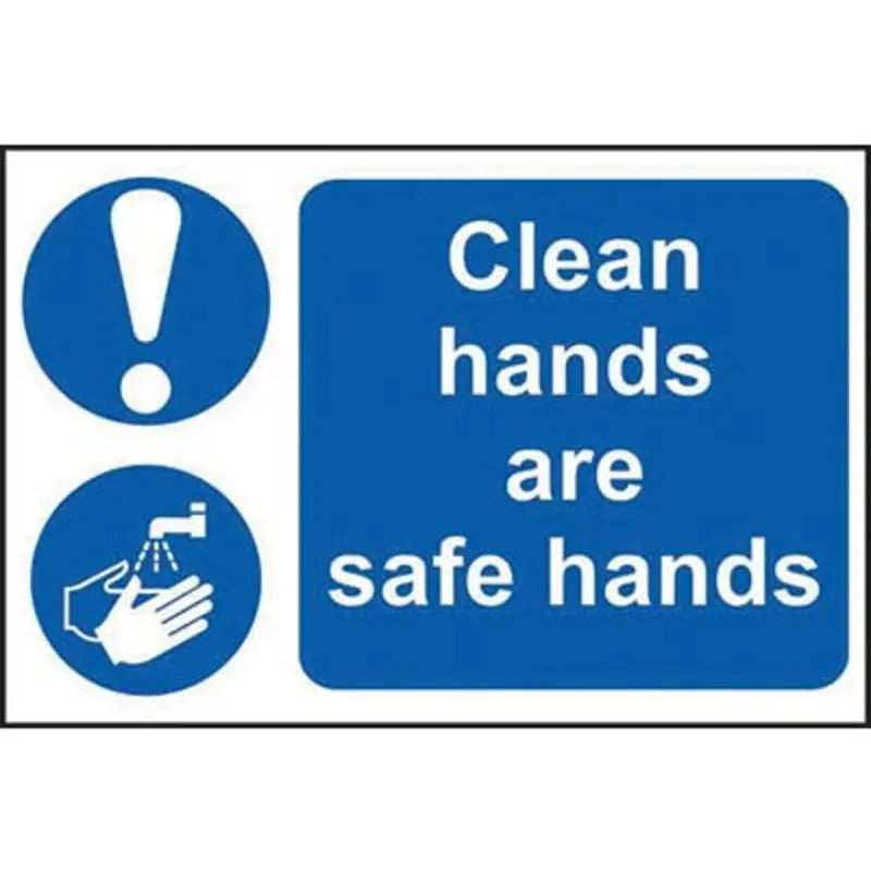 Pro-Safe 300 X 200mm Clean Hands Are Safe Hands Wall Sign - Plastic