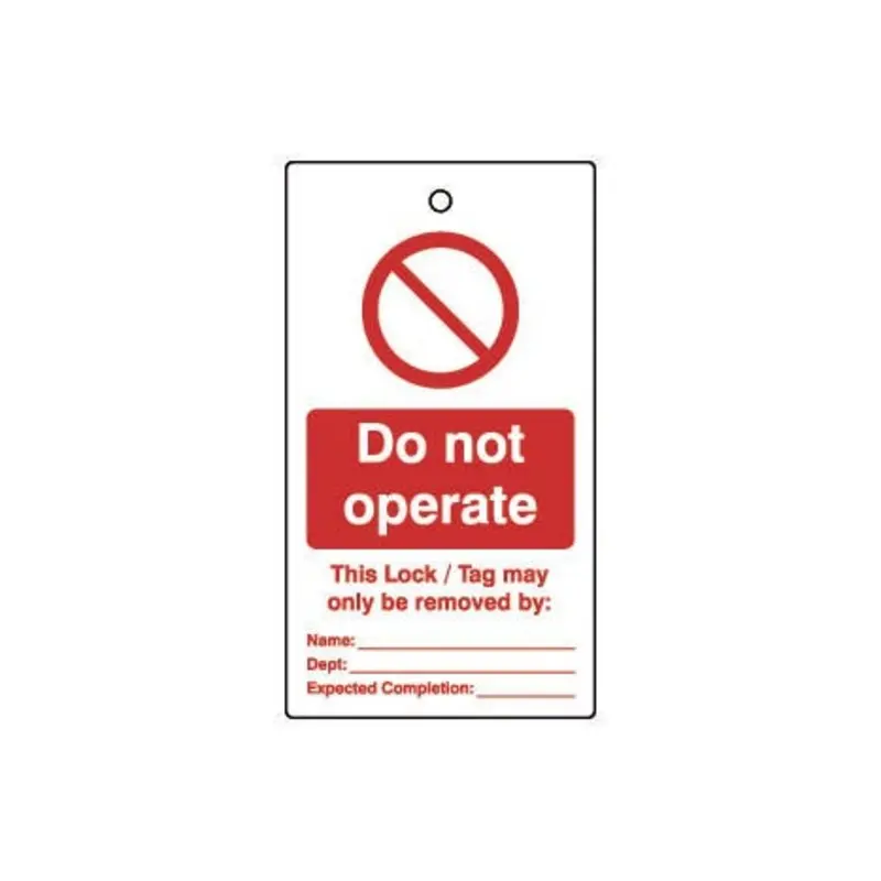 Select Do Not Operate Lockout Tag Double Side - Pack of 10