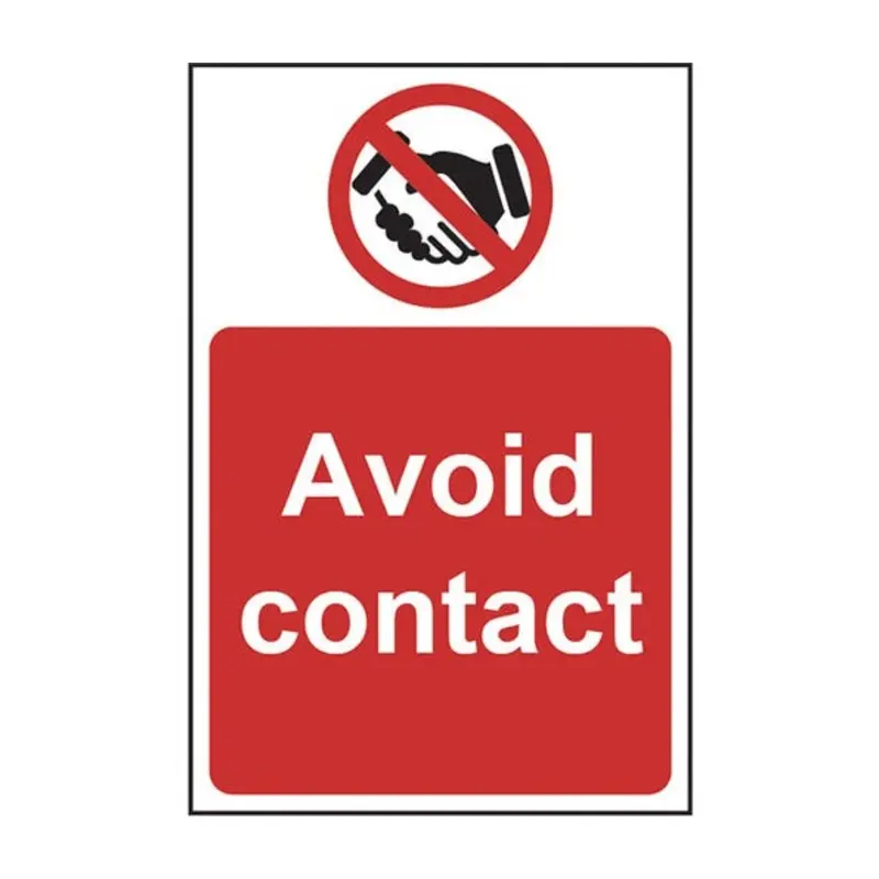 Pro-Safe 200 x 300mm Avoid Contact Wall Sign - Seld Adhesive