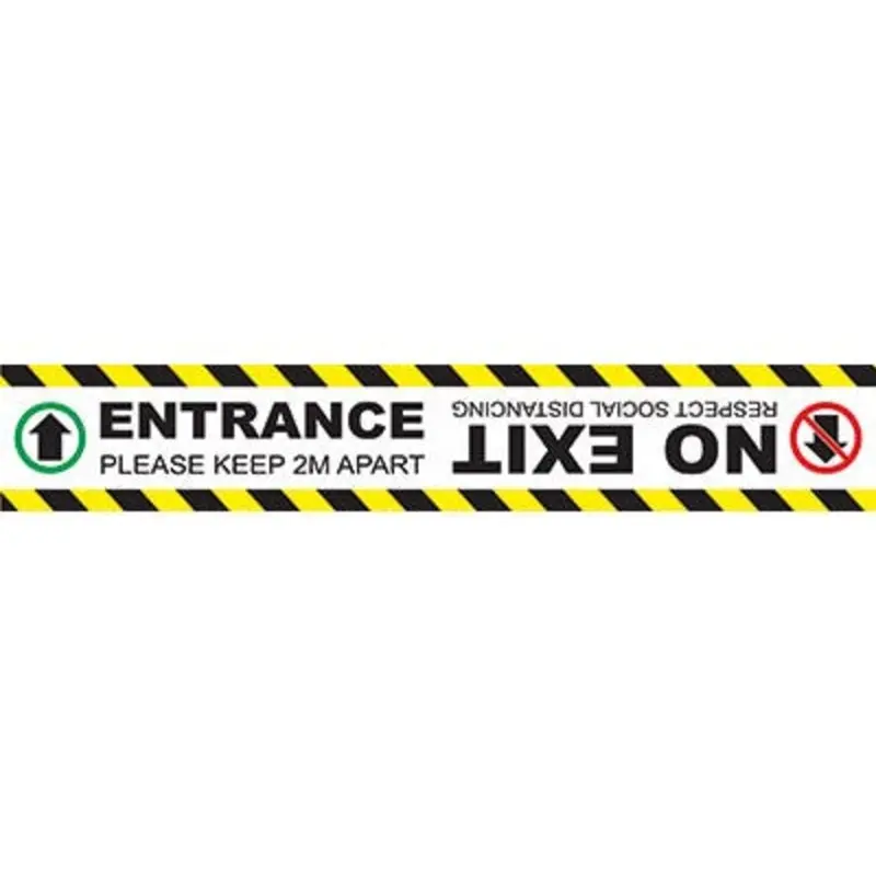 Pro-Safe 600 x 100mm Entrance / No Exit Floor Marker - Self Adhesive