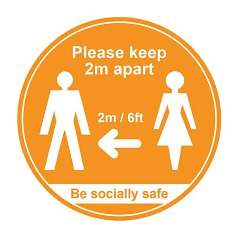 Pro-Safe 400mm Amber Please Keep 2M Apart Floor Graphic