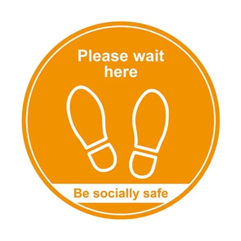 Pro-Safe 400mm Amber Please Wait Here Floor Graphic