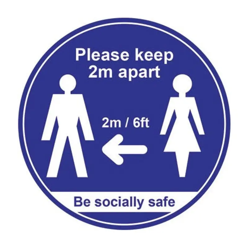 Pro-Safe 400mm Blue Please Keep 2M Apart Floor Graphic