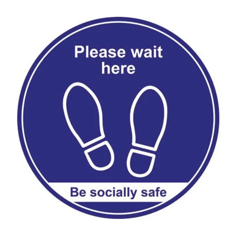 Pro-Safe 400mm Blue Please Wait Here Floor Graphic