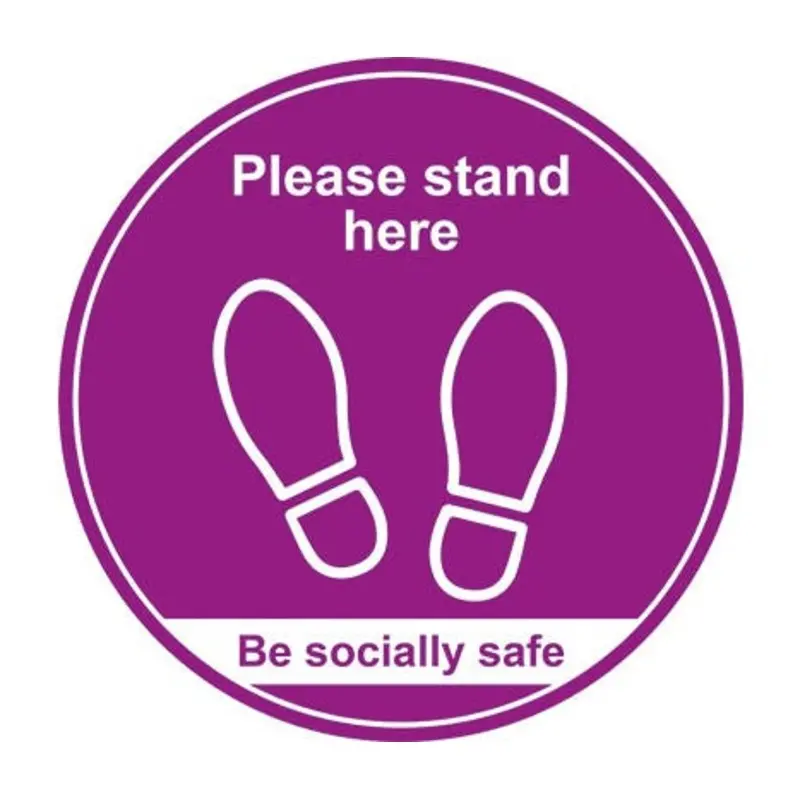 Pro-Safe 400mm Purple Please Stand Here Floor Graphic