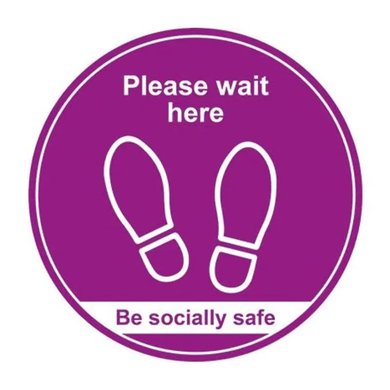 Pro-Safe 400mm Purple Please Wait Here Floor Graphic