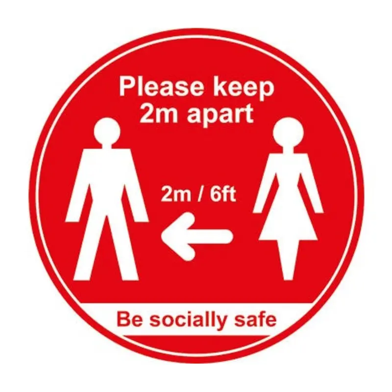 Pro-Safe 400mm Red Please Keep 2M Apart Floor Graphic