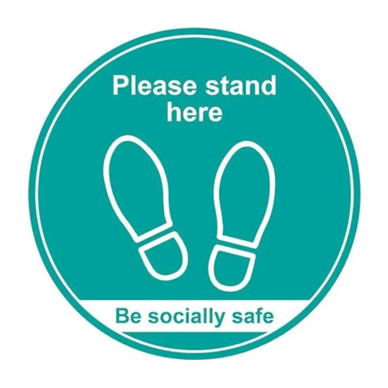 Pro-Safe 400mm Turquoise Please Stand Here Floor Graphic