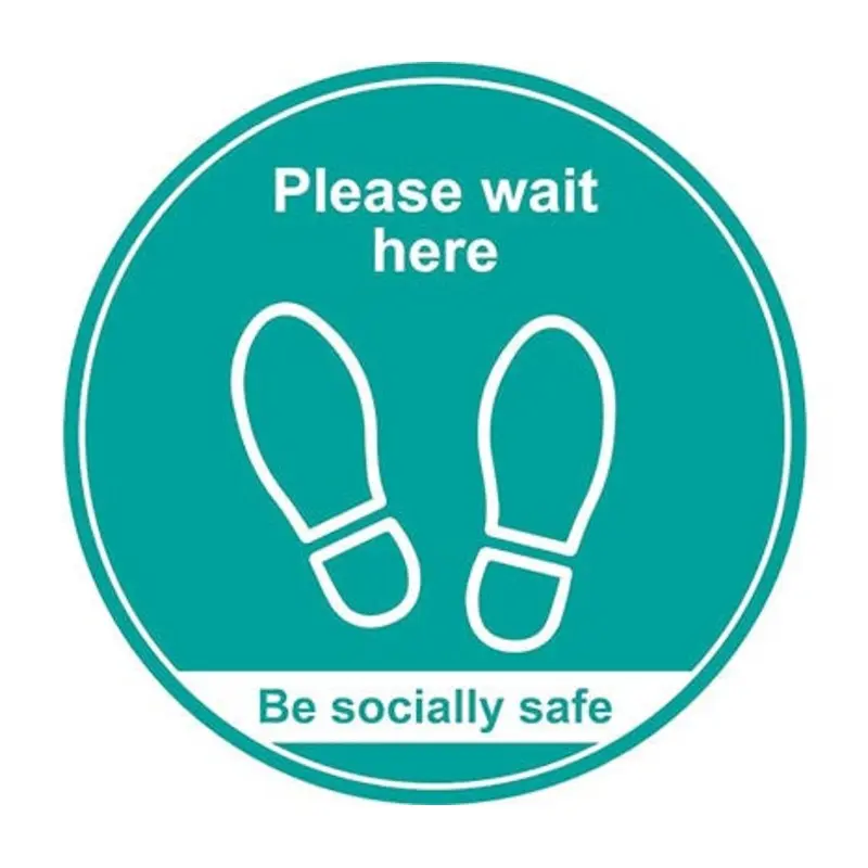 Pro-Safe 400mm Turquoise Please Wait Here Floor Graphic