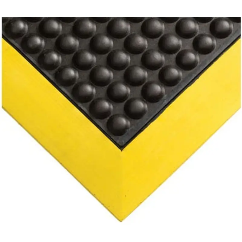 Wearwell 91cm x 1.22m 454 Series Ortho Stand Matting - Black / Yellow