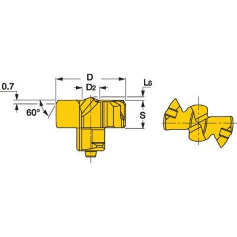 Iscar FCP 200 20mm IC908 Coated Drill Insert