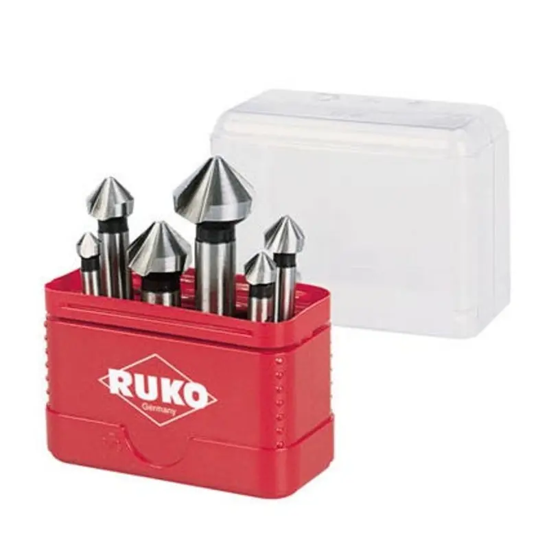 Ruko 6PC Taper HSS 90 Countersink and Deburring Set