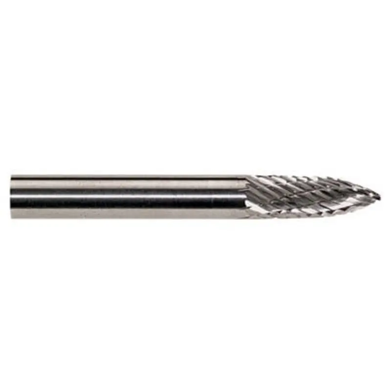 Hertel 6.35 x 3mm Pointed Tree Shape with Double Cut Burr