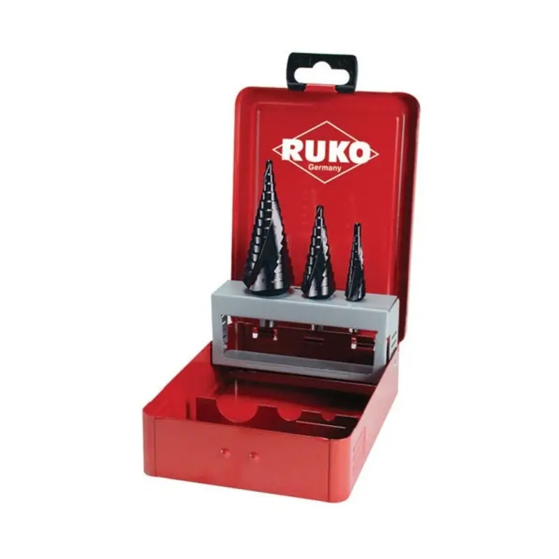 Ruko 3PC HSSE Step Drill Set