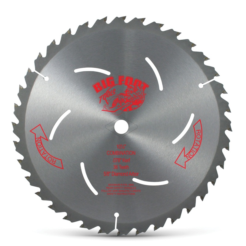 Big Foot Tools BL-102524T Rip Saw Blade, 10-1/4 in Dia, 24 -Teeth, Best Grade, 5/8 in Arbor, Carbide Cutting Edge