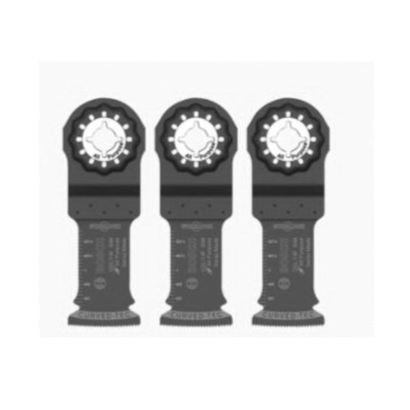 BOSCH Starlock OSL114F-3 Saw Blade, Straight Blade, 4 in L Blade, 1-1/4 in W Blade, Bi-Metal Blade, 3-Piece