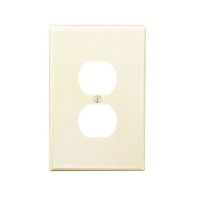 Leviton 86103 Receptacle Wallplate, 1 -Gang, Rectangular, Thermoset, Ivory