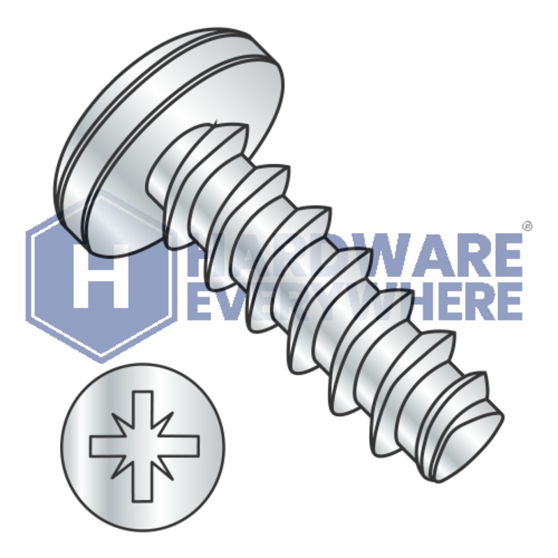 M6 X 20 Thread Forming Screws / Pozi / Pan Head / Steel / Zinc / Plastite (Blunt Tip) Alternate 48-2