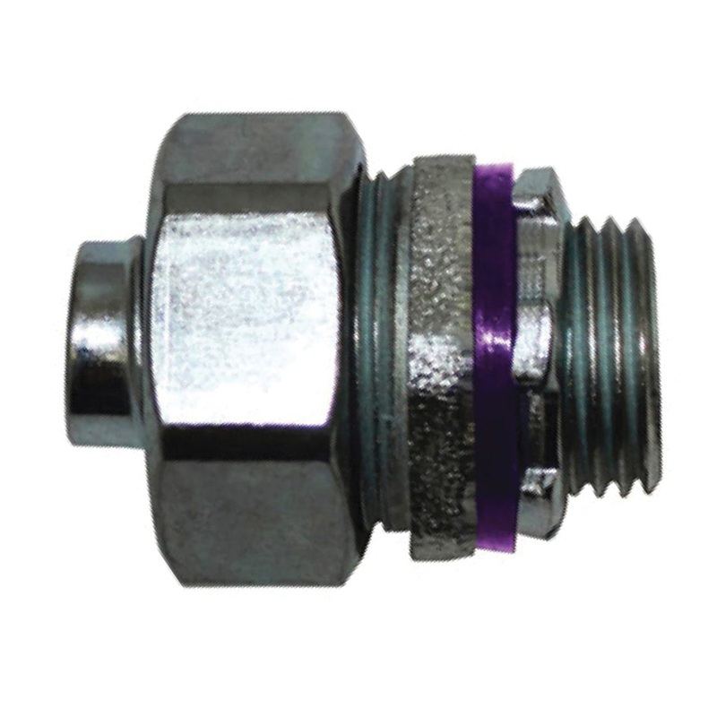 Sigma 45760 Liquidtight Connector, 1/2 in Trade, Iron, Zinc-Plated