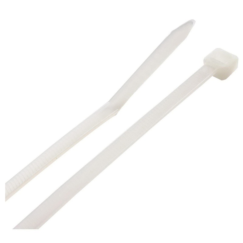 Steel Grip 75S-200-8-N20 Cable Tie, 1.97 in Dia Bundle, 75 lb Tensile Strength, 8 in L, Polypropylene, White